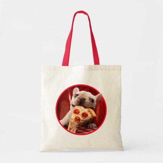 Dog Eating Pizza Slice Tote Bag (Voorkant)