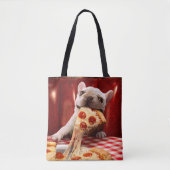Dog Eating Pizza Slice Tote Bag (Voorkant)