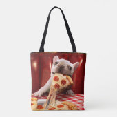 Dog Eating Pizza Slice Tote Bag (Achterkant)