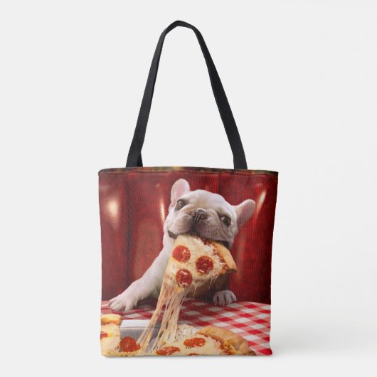 Dog Eating Pizza Slice Tote Bag (Achterkant)