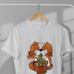 Dog Eating Ramen Noodles T-shirt