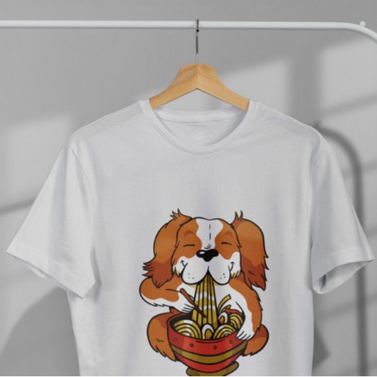 Dog Eating Ramen Noodles T-shirt