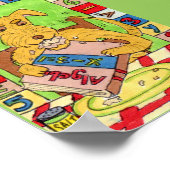 Dog Eating Wiskunde Homework Mini Folk Art Poster (Hoek)