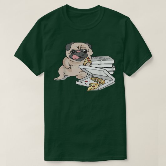 Dog eet een Pizza T-shirt (Design voorkant)