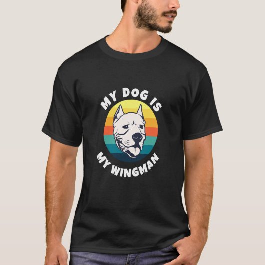Dog Eigenaar Mijn hond is mijn Wingman Bull Terrie T-shirt (Voorkant)