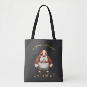 Dog eigenwijs omgaan met het schattig Schattig gra Tote Bag