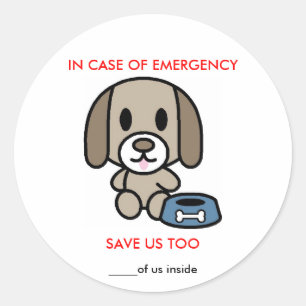 Dog Emergency opslaan Ronde Sticker