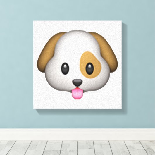 Dog - Emoji Canvas Afdruk (Insitu (Houten vloer))
