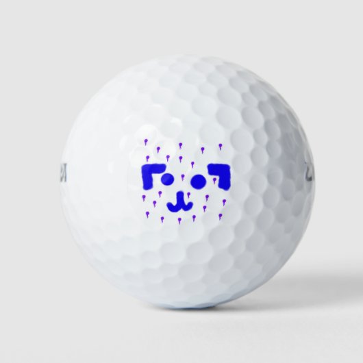 Dog Emoticon Paint Drip Golfballen (Voorkant)
