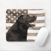 Dog en Amerikaanse vlag Muismat (Met muis)