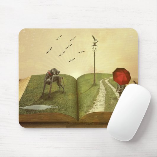 Dog en boek muismat (Met muis)