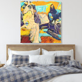 Dog en Cat Custom Art op Canvas (Insitu (Slaapkamer))