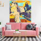 Dog en Cat Custom Art op Canvas (Insitu (Woonkamer))