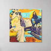 Dog en Cat Custom Art op Canvas (Voorkant)