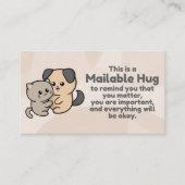 Dog en Cat Hugging Mailable Hug Insert-kaarten Contactkaartje (Voorkant)