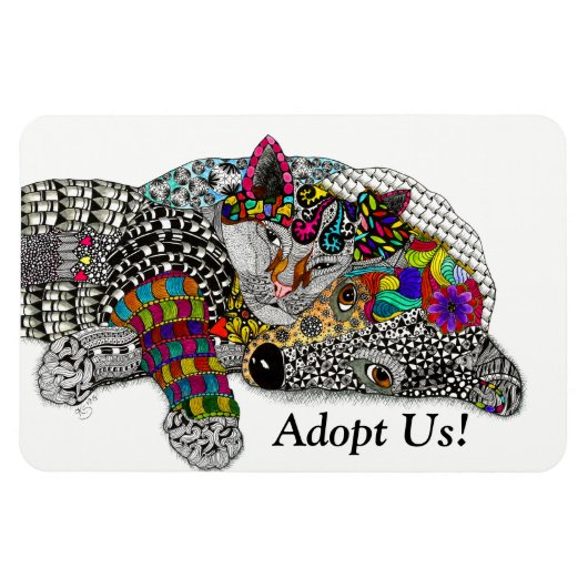 Dog en Cat Magnet 3"x4" Magneet (Horizontaal)