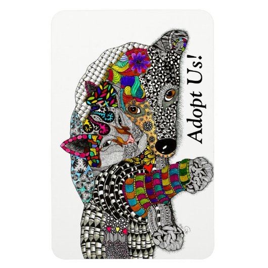 Dog en Cat Magnet 3"x4" Magneet (Verticaal)