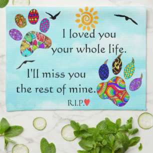 Dog en Cat Pet Sympathie Memorial Kitchen Towel Theedoek