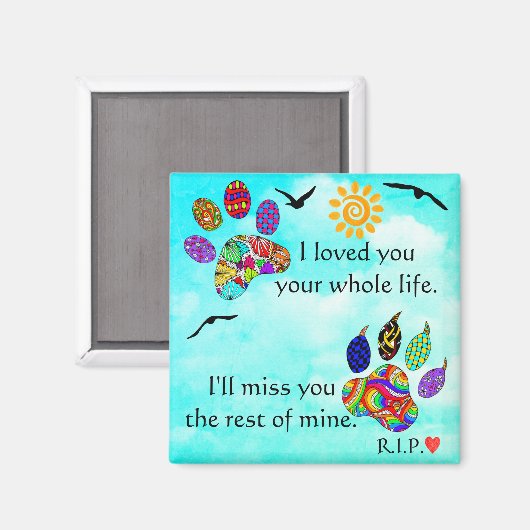 Dog en Cat Pet Sympathie Memorial Magnet (Voorkant / Achterkant)