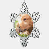 Dog en Chick Tin Sneeuwvlok Ornament (Rechts)