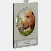 Dog en Chick Verzilverd Banner Ornament (Rechts)