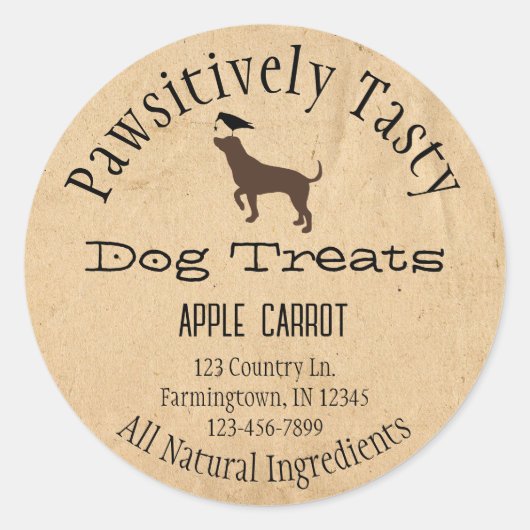 Dog- en Crow Dog-behandeling Ronde Sticker (Voorkant)