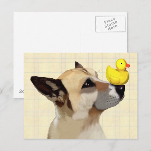 Dog en Duck Briefkaart (Voorkant / Achterkant)
