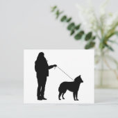 Dog en eigenaar briefkaart (Staand voorkant)