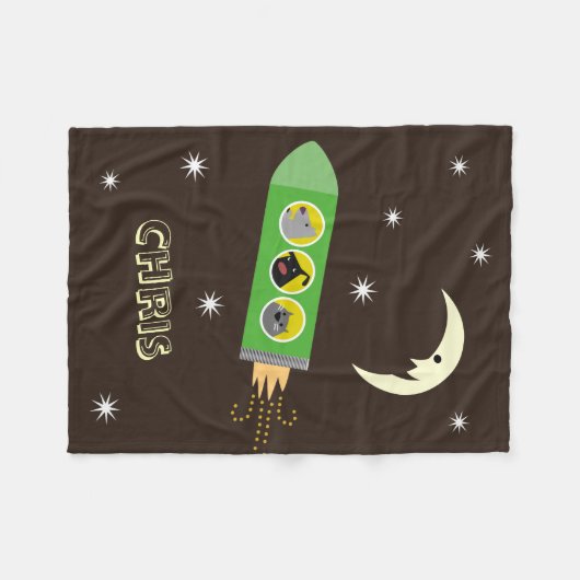 Dog- en katapeship fleece deken (Voorkant (Horizontaal))