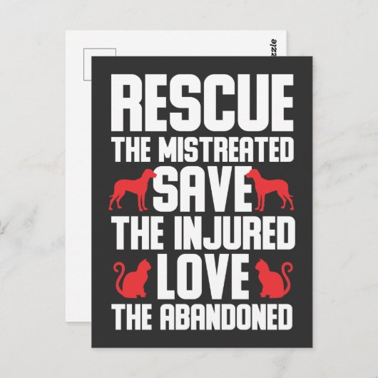 Dog- en kattenliefdesvoorlichting briefkaart (Voorkant / Achterkant)