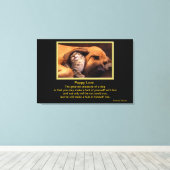 Dog en Kitten in de liefde Canvas Afdruk (Insitu (Houten vloer))