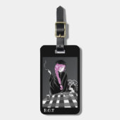 Dog en Lady in het Bagagelabel van het café (Voorkant verticaal)