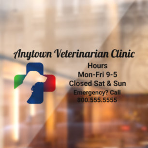 Dog en Medical Symbool Veterinarian Window Cling Raamsticker
