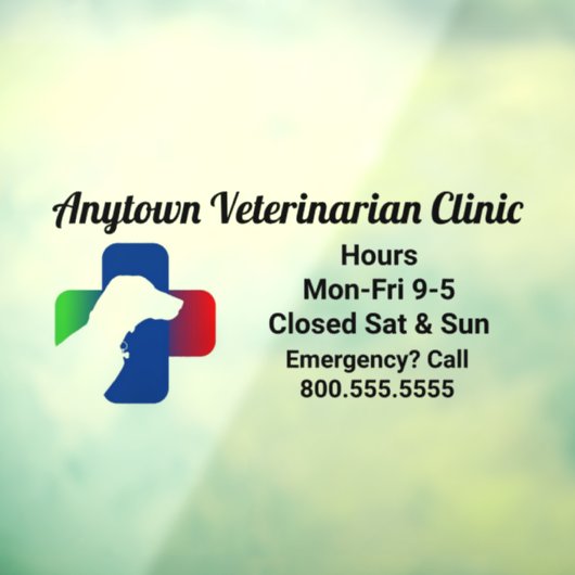 Dog en Medical Symbool Veterinarian Window Cling Raamsticker (Vel 3)