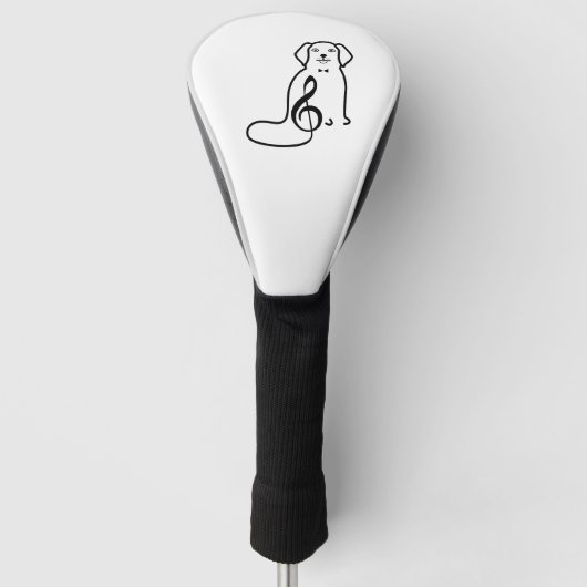 DOG EN MUZIEKNOOT GOLFHEADCOVER (Voorkant)