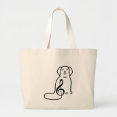 DOG EN MUZIEKNOOT GROTE TOTE BAG (Voorkant)