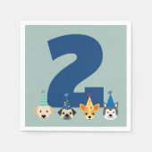 Dog en Puppy Birthday Party Napkins Servet (Voorkant)