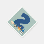 Dog en Puppy Birthday Party Napkins Servet (Hoek)