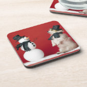 Dog en Snowman Drankjes Onderzetter (Linkerzijde)