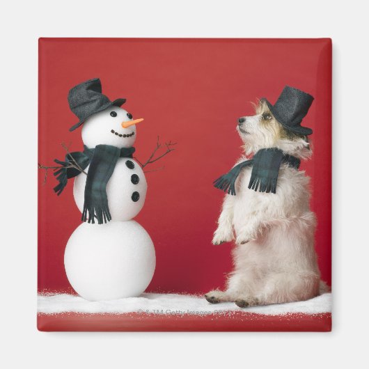 Dog en Snowman Magneet (Voorkant)