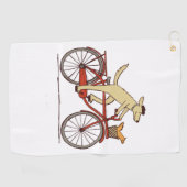 Dog en Squirrel zijn Friends Whimsical Animal Art Golfhanddoek (Horizontaal)