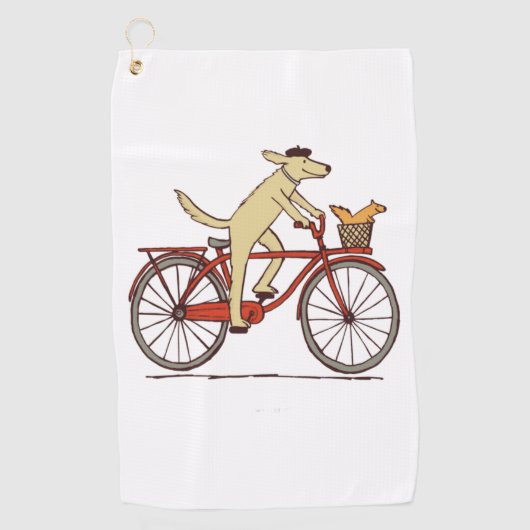 Dog en Squirrel zijn Friends Whimsical Animal Art Golfhanddoek (Voorkant)