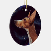 Dog en Stars Art Night Sky Keramisch Ornament (Rechts)