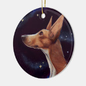 Dog en Stars Art Night Sky Keramisch Ornament (Links)