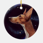 Dog en Stars Art Night Sky Keramisch Ornament (Achterkant)