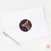 Dog en Stars Art Night Sky Ronde Sticker (Envelop)