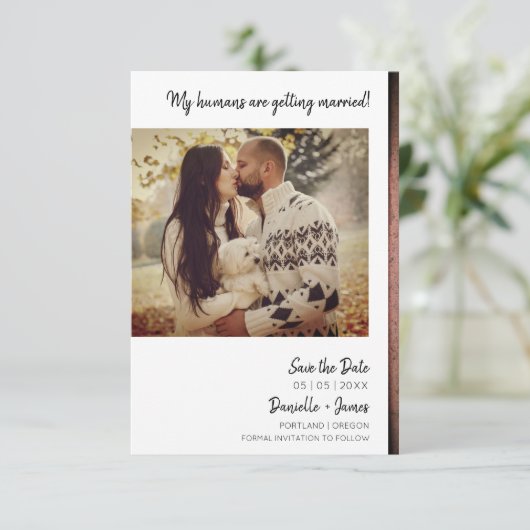 Dog Engaged Photo Instant Effect Sangria Texture (Staand voorkant)