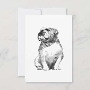 Dog English Bulldog Gift RSVP Kaartje