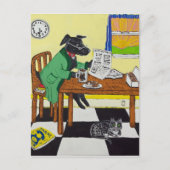 Dog Enjoing Coffee en Donuts Briefkaart (Voorkant)