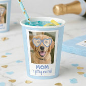Dog Face Bachelorette Cups Fun Dusty Blue Papieren Bekers